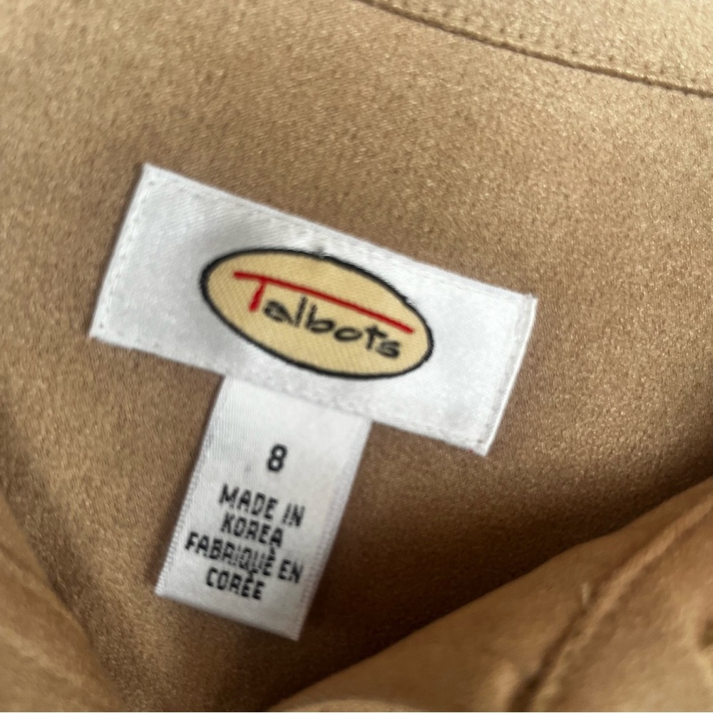 Talbots Faux Suede Shirt Dress Vintage Korea Size 8 - Picture 8 of 9